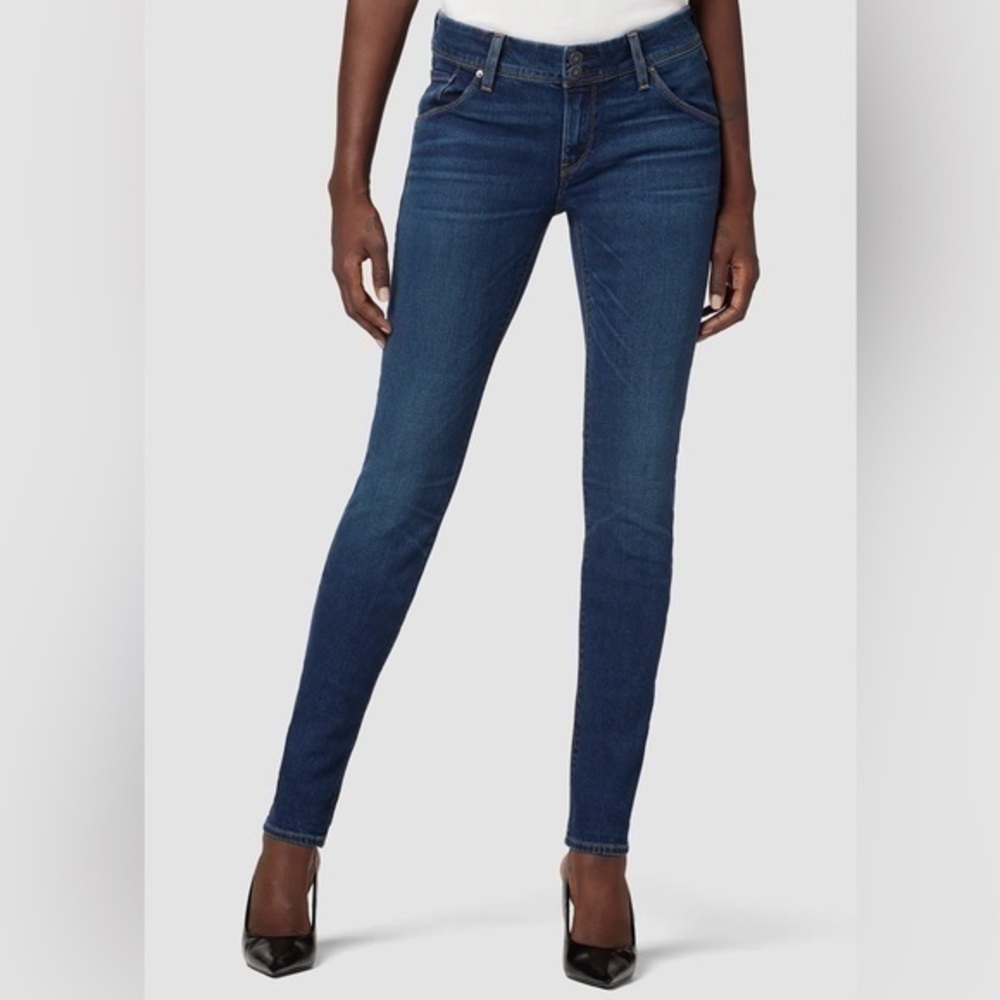 Hudson Collin Mid-Rise Skinny Jeans with Button Flap Back Pockets